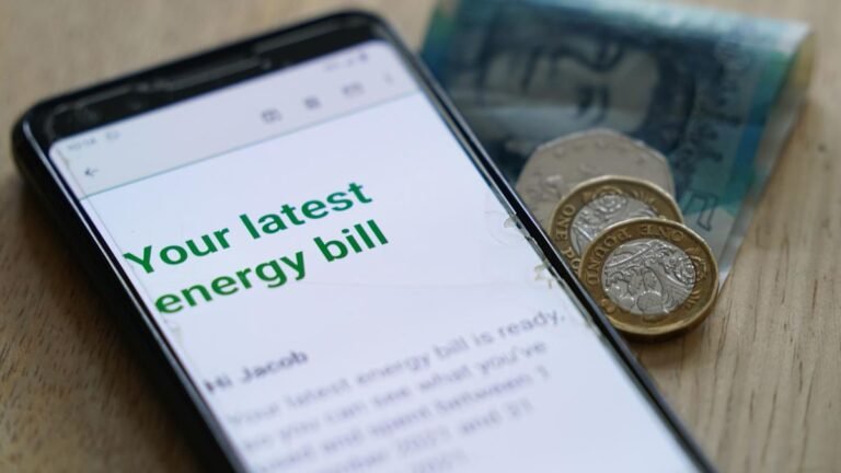 UK household energy bills rising with snow