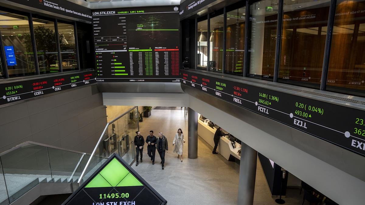 FTSE 100 graph showing growth