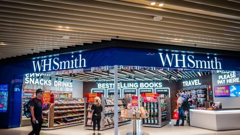 WH Smith store front with sign