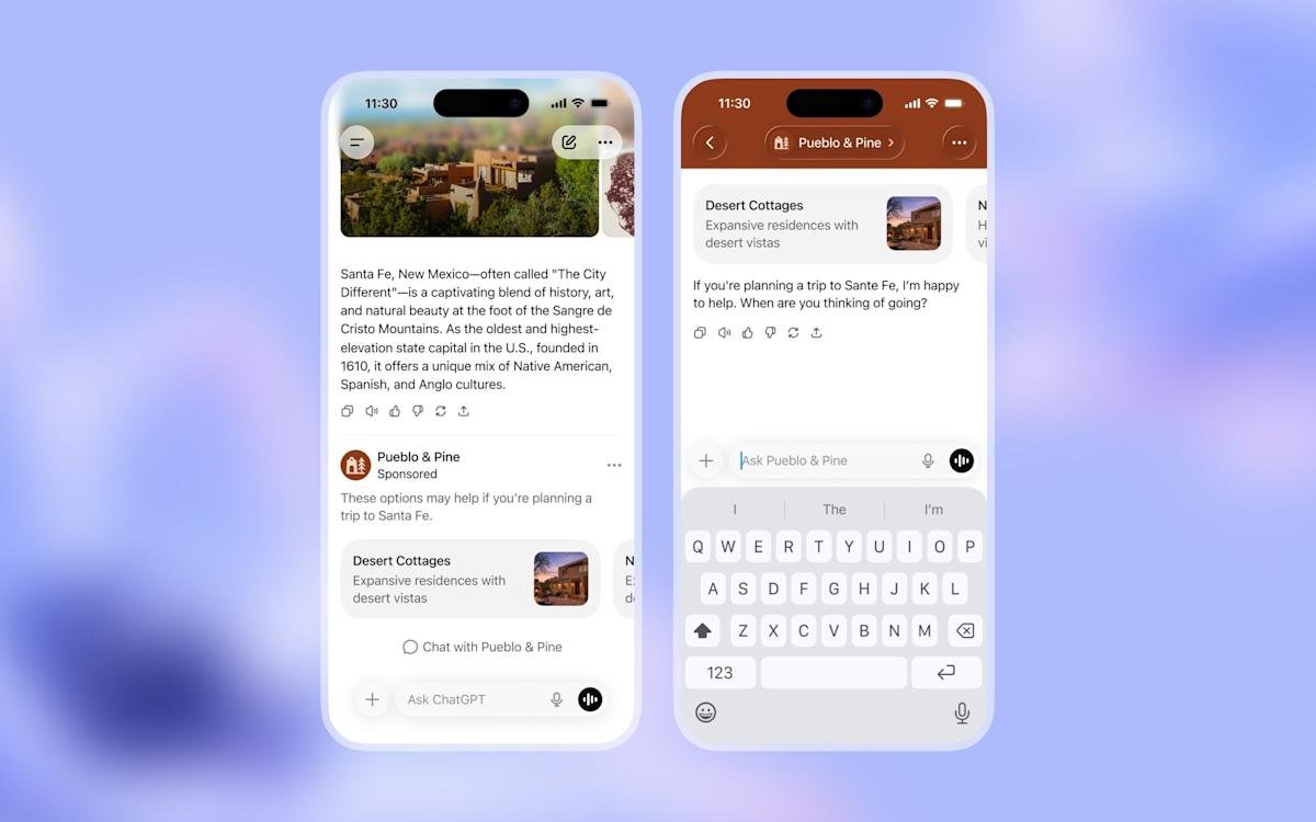 ChatGPT AI chatbot with adverts