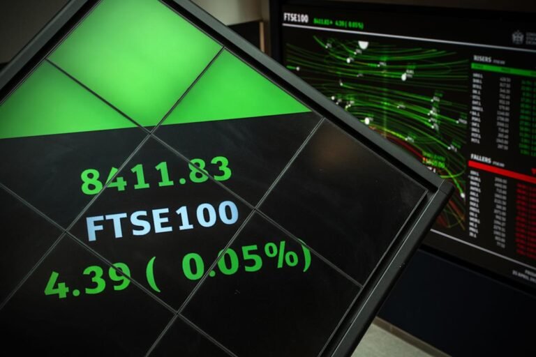 FTSE 100 index graph with new entrants