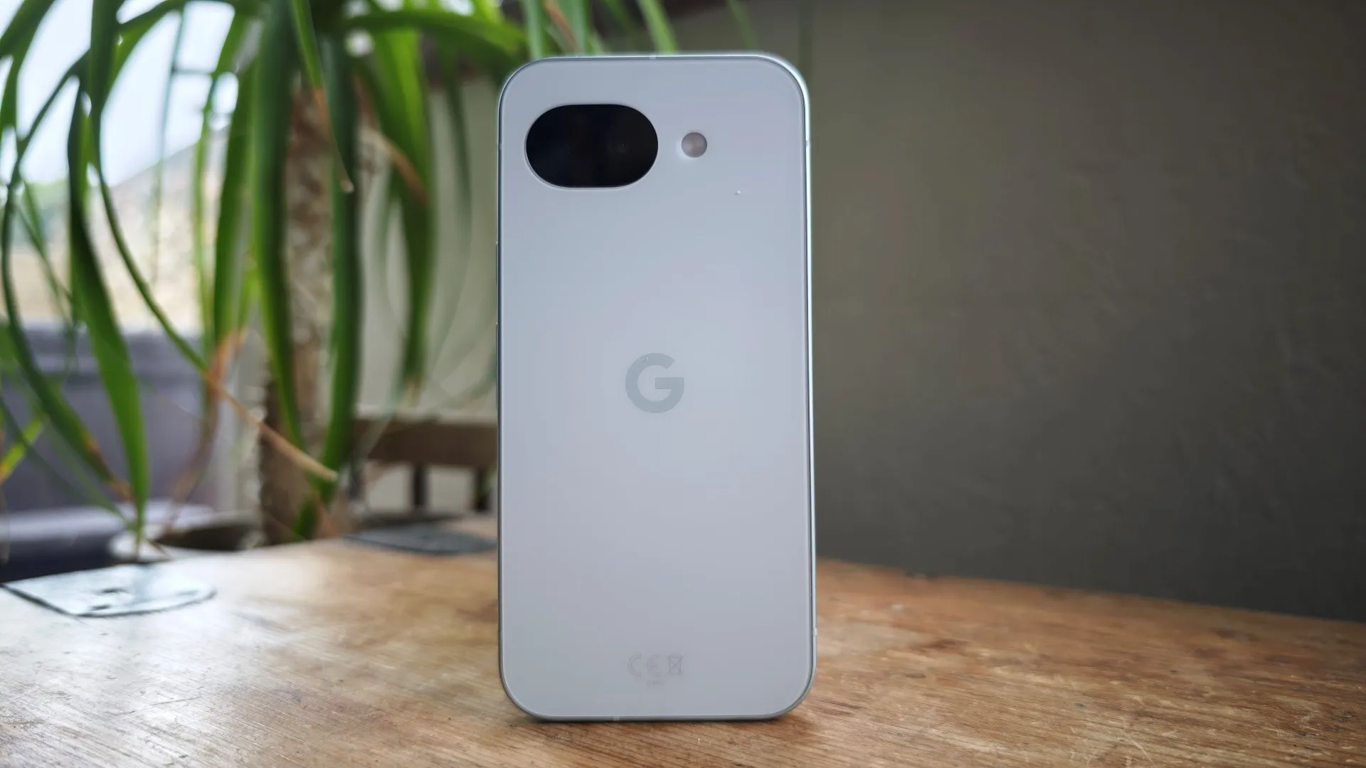 Render of the Google Pixel 11a showing its slim camera oval and Orchid colour finish